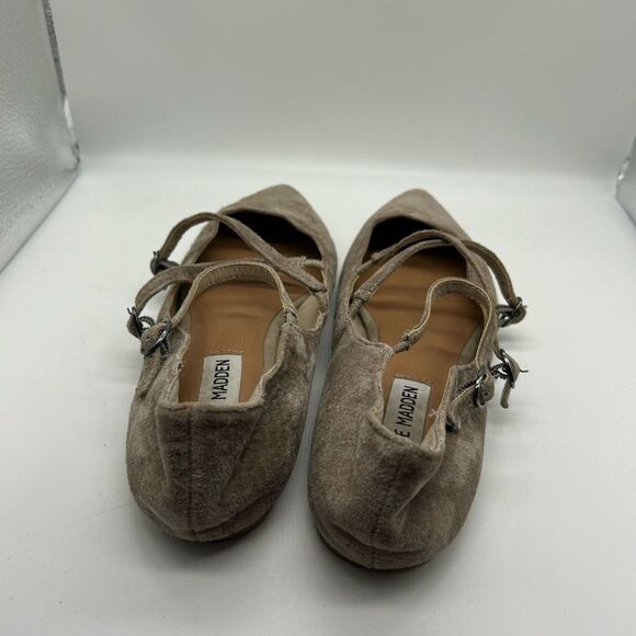 Steve Madden Edggy Flat in Taupe Suede Leather Size 7 - Picture 6 of 10